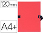 CHEMISE EXACOMPTA CARTON PAPIER TOIL 240X320MM DOS EXTENSIBLE 120MM SANGLE COTON BOUCLE CRANTE COLORIS ROUGE