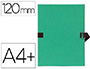 CHEMISE EXACOMPTA CARTON PAPIER TOIL 240X320MM DOS EXTENSIBLE 120MM SANGLE COTON BOUCLE CRANTE COLORIS VERT CLAIR