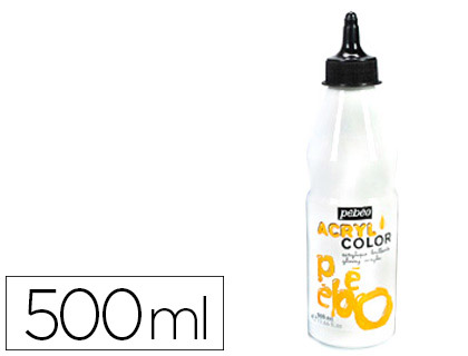 PEINTURE ACRYLIQUE PBO ACRYLCOLOR INDLBILE COUVRANTE BRILLANTE TOUS SUPPORTS COLORIS BLANC FLACON 500ML