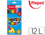 CRAYON COULEUR MAPED COLOR PEP'S TRIANGULAIRE MINE TENDRE RSISTANTE SANS CHARDE COLORIS LUMINEUX TUI CARTON 12U