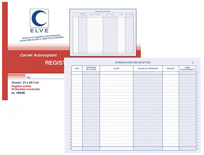 ELVE Manifold auto entrepreneur autocopiant facture 21x29,7cm