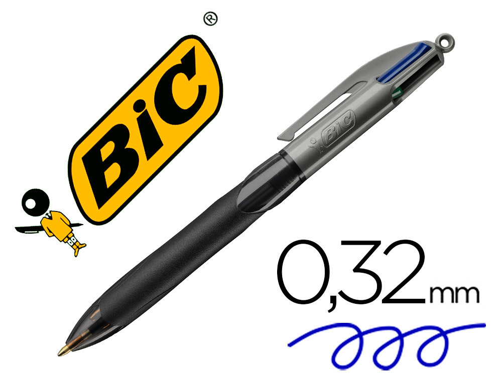 Stylo à bille 4 couleurs pointe moyenne BIC : le stylo à Prix