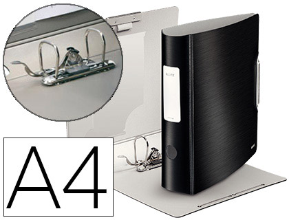 CLASSEUR LEVIER LEITZ ACTIVE BEBOP 180 DEGRS 318X312MM POLYFOAM DOS 82MM 500F LASTIQUE COLORIS NOIR