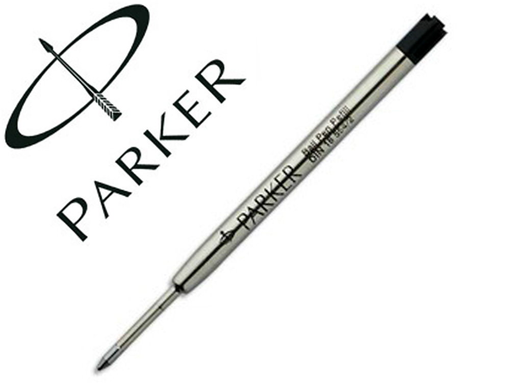 Recharge universelle stylo-bille type parker largeur fine coloris noir