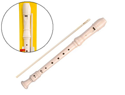 FLTE  BEC JPC PLASTIQUE DOIGT BAROQUE CONTIENT COUVILLON ET MODE D'EMPLOI COLORIS BEIGE