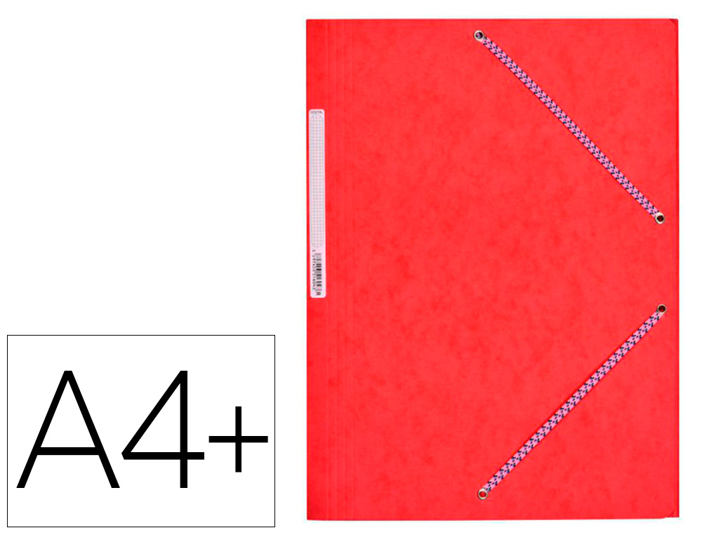 CHEMISE COUTAL SANS RABATS LASTIQUE A4 24X32CM CARTE LUSTRE 5/10E TIQUETTE DOS 15MM COLORIS ROUGE