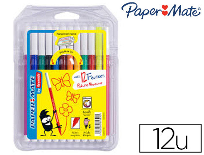 FEUTRE COLORIAGE PAPER MATE ENCRE LAVABLE POINTE MOYENNE POCHETTE 12 UNITS