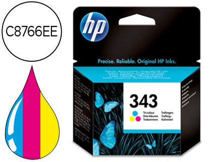 CARTOUCHE HP 343 JET D'ENCRE C8766EE 3 COULEURS CYAN/MAGENTA/JAUNE 260P