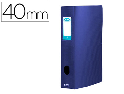 BOTE CLASSEMENT OXFORD MEMPHIS POLYPROPYLNE OPAQUE 7/10E DOS 40MM BOUTON PRESSION COLORIS  BLEU