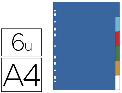 Papeterie: SET DE 12 INTERCALAIRES A4 CARTON