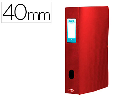 BOTE CLASSEMENT OXFORD MEMPHIS POLYPROPYLNE OPAQUE 7/10E DOS 40MM BOUTON PRESSION COLORIS ROUGE