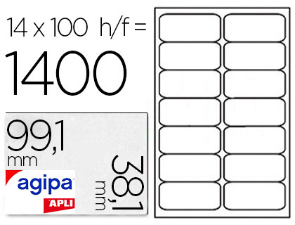 Planche étiquettes autocollantes sur feuille A4 : 38,1 x 21,2 mm (65  étiquettes)