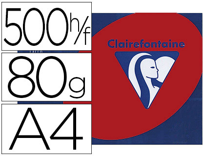 PAPIER COULEUR CLAIREFONTAINE TROPHE MULTIFONCTION A4 80G/M2 COULEURS INTENSES ROUGE GROSEILLE PAQUET 500 FEUILLES