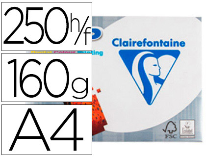 TRAIT - D UNION(RP)  PAPIER CLAIREFONTAINE MULTIFONCTION LASER COULEUR DCP A4  160G/M2 BLANC SATINÉ PARFAITE OPACITÉ 250 FEUILLES