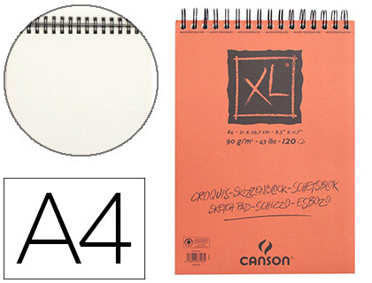 Bloc dessin Canson XL Croquis A4 90g 120 feuilles spirale sur