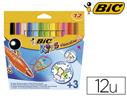 Pochette de 12 feutres de coloriage Pointe moyenne Bic Kids