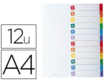 INTERCALAIRE AVERY MYLAR 12 POSITIONS A4 210X297MM DSIGNATION NUMRIQUE SOMMAIRE PERSONNALISABLE TOUCHES RENFORCES