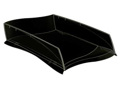 CORBEILLE  COURRIER CEP POLYSTYRNE SUPERPOSABLE VERTICALE/ESCALIER 380X275X82MM COLORIS NOIR GREEN SPIRIT