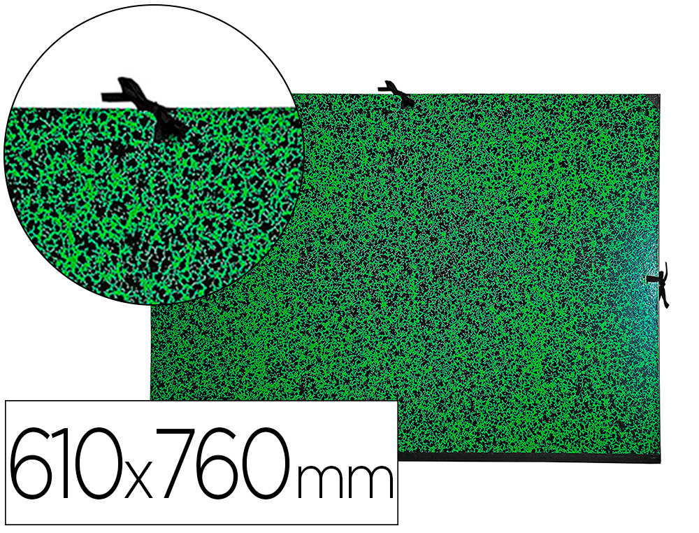 CARTON  DESSIN EXACOMPTA PAPIER MARBR VERT 90G DOS KOVERIL NOIR FERMETURE RUBAN TISSU 610X760MM