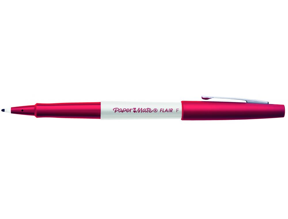 STYLO-FEUTRE PAPER MATE FLAIR FINE NYLON POINTE DURABLE DOUCE FINE RSISTANTE PRESSION CLIP MTAL COULEUR ROUGE