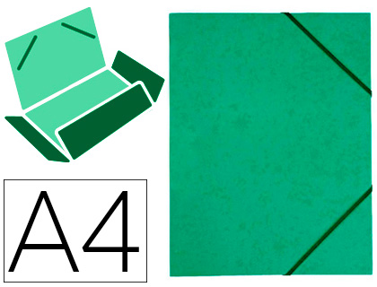 CHEMISE COUTAL 3 RABATS SANS LASTIQUE A4 24X32CM CARTE LUSTRE 5/10E TIQUETTE DOS 15MM COLORIS VERT