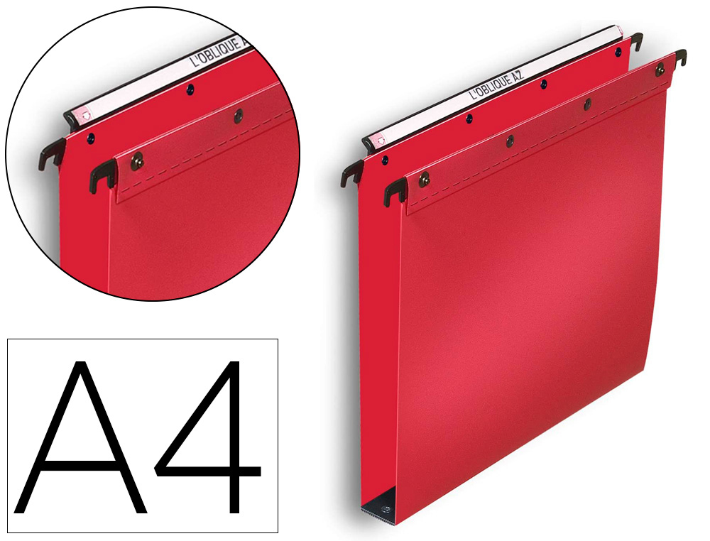 DOSSIER SUSPENDU ELBA POLYPRO ULTIMATE 5/10E TIROIR FOND 30MM ENTRAXE 330MM A4 21X29,7CM COLORIS ROUGE BOTE 10 UNITS