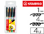 SURLIGNEUR STABILO NAVIGATOR MODLE POCHE CLIP RSISTANCE INTENSE LUMIRE COULEURS ASSORTIES POCHETTE 4 UNITS