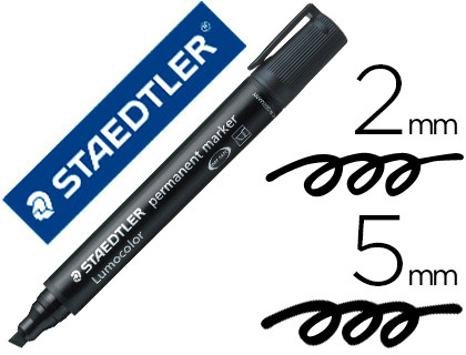 MARQUEUR STAEDTLER PERMANENT DRY SAFE LUMOCOLOR POINTE BISEAUTE RECHARGEABLE RSISTANT EAU CORPS NOIR ENCRE NOIRE