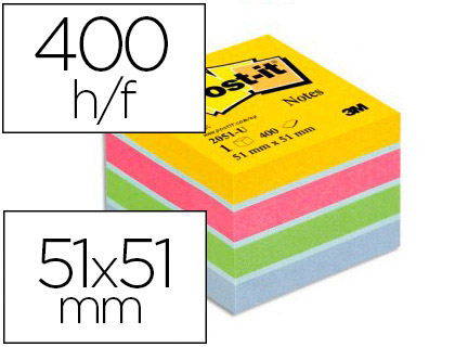 Bloc cube Post-it rose pastel 76x76mm