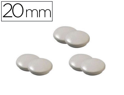 AIMANT SAFETOOL ROND DIAMTRE 20MM COLORIS BLANC BLISTER 6 UNITS