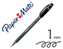 STYLO-BILLE PAPER MATE FLEXGRIP ULTRA CAP POINTE MOYENNE 1MM CLIP PRATIQUE COLORIS NOIR