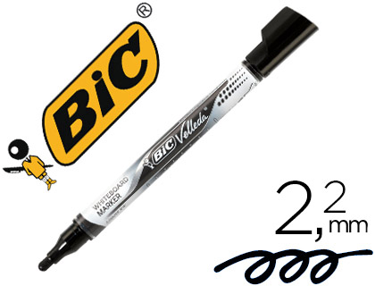 MARQUEUR BIC VELLEDA POCKET EFFAABLE POINTE OGIVE TRAC 3MM ENCRE LIQUIDE BASE ALCOOL FORMAT POCHE NOIR