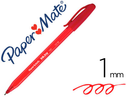 STYLO-BILLE PAPER MATE INKJOY 100 CAP CRITURE FINE ROUGE