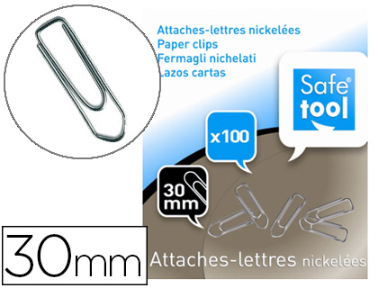ATTACHE-LETTRES SAFETOOL NICKELE 30MM BOTE 100 UNITS