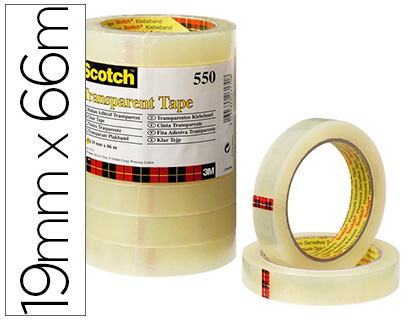 SCOTCH Ruban adhésif transparent 19mm x 33m en sachet individuel 550