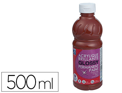 PEINTURE ACRYLIQUE LEFRANC BOURGEOIS GLOSSY FLUIDE BRILLANTE INDLBILE MULTI-SUPPORTS TERRE SIENNE BRLE FLACON 500ML