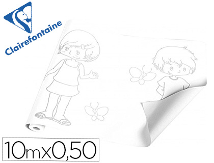 FRESQUE  PEINDRE CLAIREFONTAINE PAPIER TRS RSISTANT 120G/M2 MOTIF PR-DESSIN SILHOUETTES ROULEAU 0.50X10M