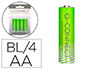 PILE Q-CONNECT CONOMIQUE CAPACIT 1.5V I.C.E. LR06 TAILLE AA BLISTER 4 UNITS
