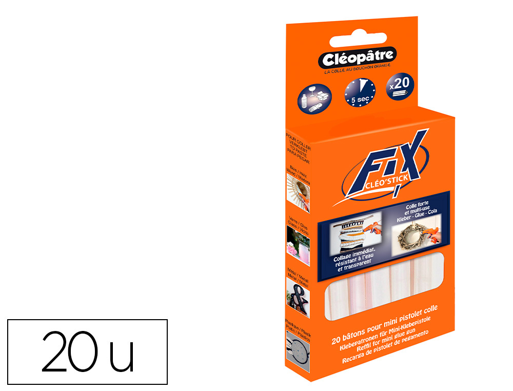 RECHARGE PISTOLET  COLLE CLOPTRE PACK 20 UNITS