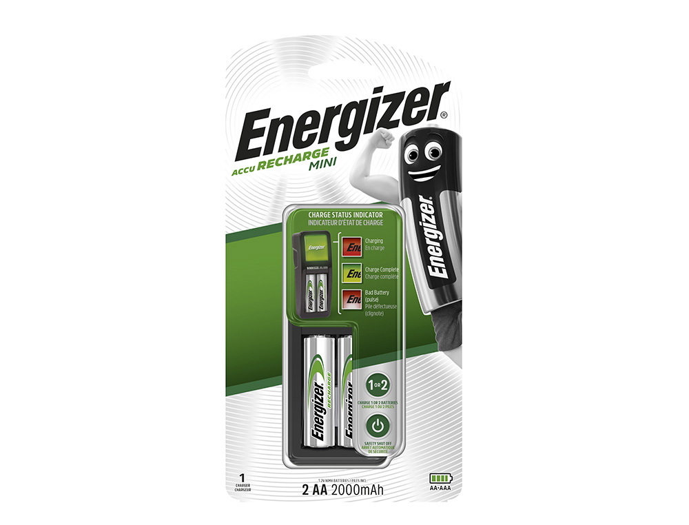 CHARGEUR PILES ENERGIZER AA/AA A I.C.E. HR6 VOYAGE ULTRA-COMPACT LGER LIVR 2 ACCUMULATEURS PRCHARGS AA 2000MAH
