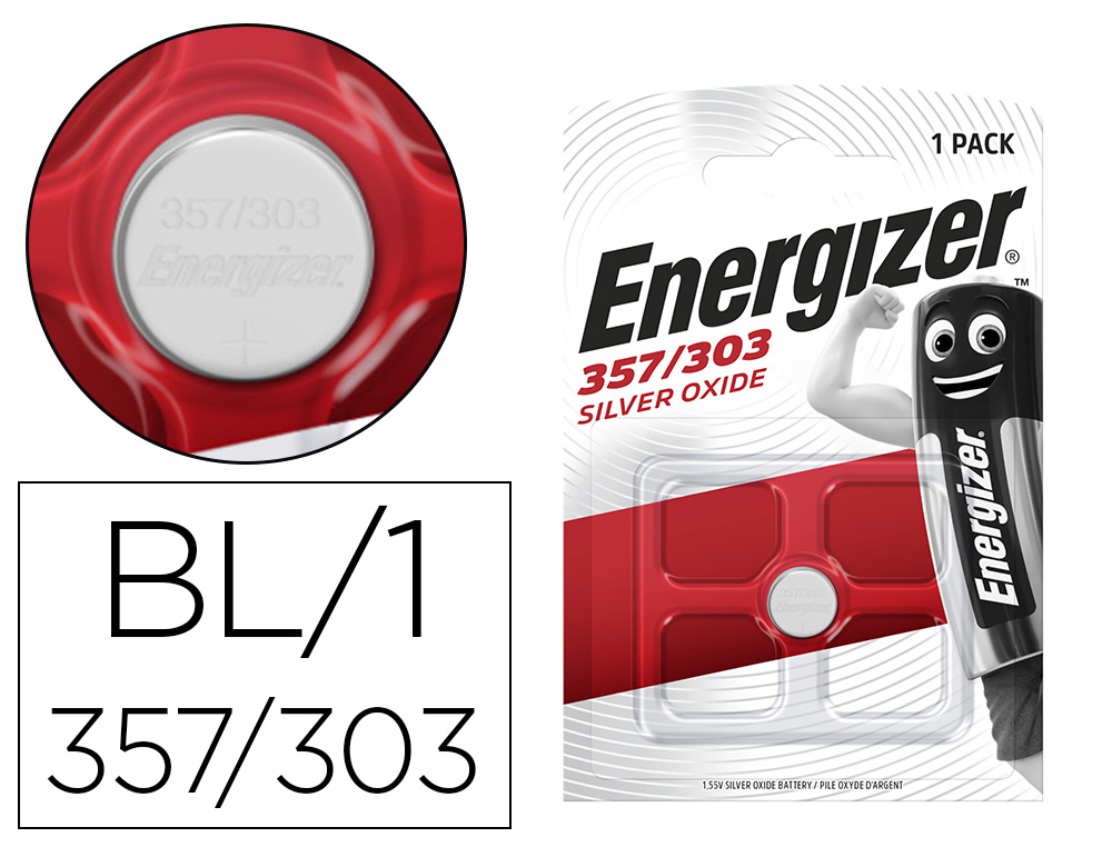 PILE ENERGIZER MONTRES OXYDE ARGENT I.C.E. 357/303 BLISTER 1 UNIT