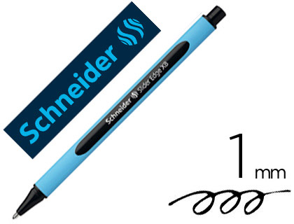 STYLO-BILLE SCHNEIDER SLIDER EDGE CRITURE LARGE 1MM CORPS TRIANGULAIRE CAOUTCHOUC VISCOGLIDE NOIR