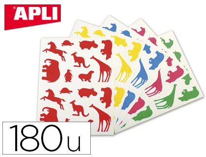 GOMMETTE APLI AGIPA PERMANENTE ANIMAUX SAUVAGES SACHET 10F 180 UNITS