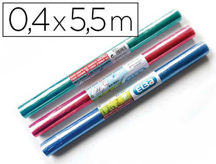 COUVRE-LIVRES ELBA PLASTIQUE PVC 8/100E 0.4X5.5M SANS PHTALATES COLORIS ASSORTIS ROULEAU