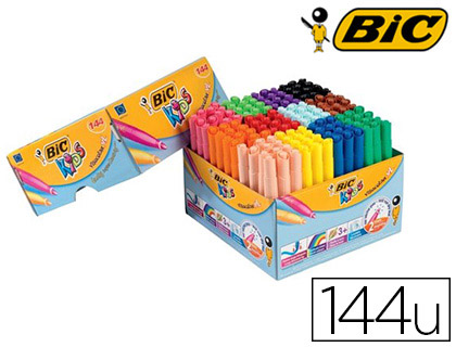 Boîte carton de 144 Feutres de coloriage BIC KIDS Visacolor XL