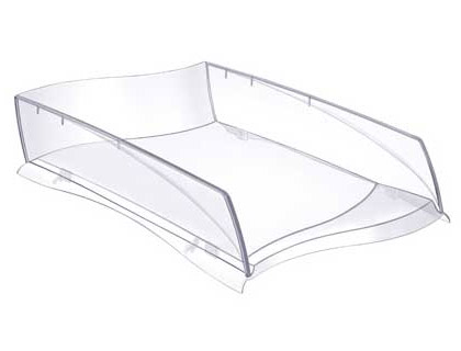 CORBEILLE  COURRIER CEP POLYSTYRNE SUPERPOSABLE VERTICALE/ESCALIER 380X275X82MM COLORIS CRISTAL
