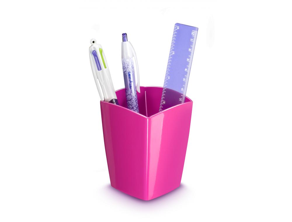 POT CRAYONS CEP PRO POLYSTYRNE ANTI-CHOC TRS BRILLANT DESIGN CONTEMPORAIN 32 CRAYONS 74X74X95MM GLOSS ROSE PEPSY