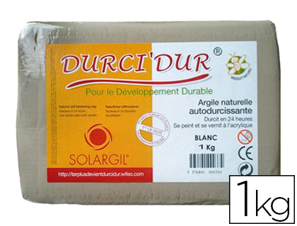 Pain de 5 kg argile naturelle à modeler durci dur blanche