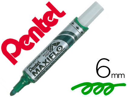 MARQUEUR PENTEL MAXIFLO EFFAABLE TABLEAU BLANC POINTE CONIQUE TRAC 2.1MM CRITURE 1000M CORPS PLASTIQUE RECYCL VERT