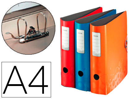 CLASSEUR LEVIER LEITZ WOW 180 ACTIVE 318X312MM POLYFOAM DOS 75MM OEILLET PRHENSION 600F COLORIS ASSORTIS